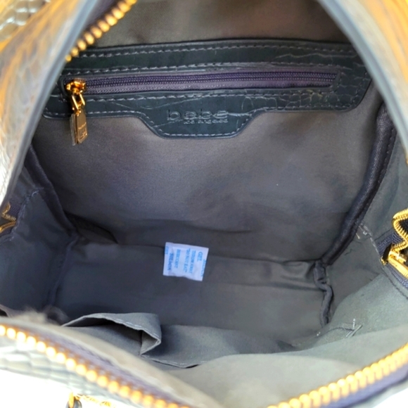 New Bebe Rena Croco Small Backpack Grey - Picture 10 of 15